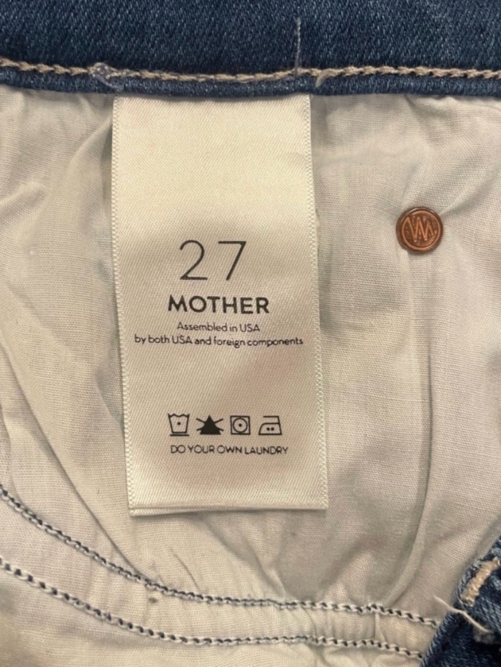 MOTHER Denim jeans mid rise dazzler crop fray squeeze it size 27 - Picture 8 of 12